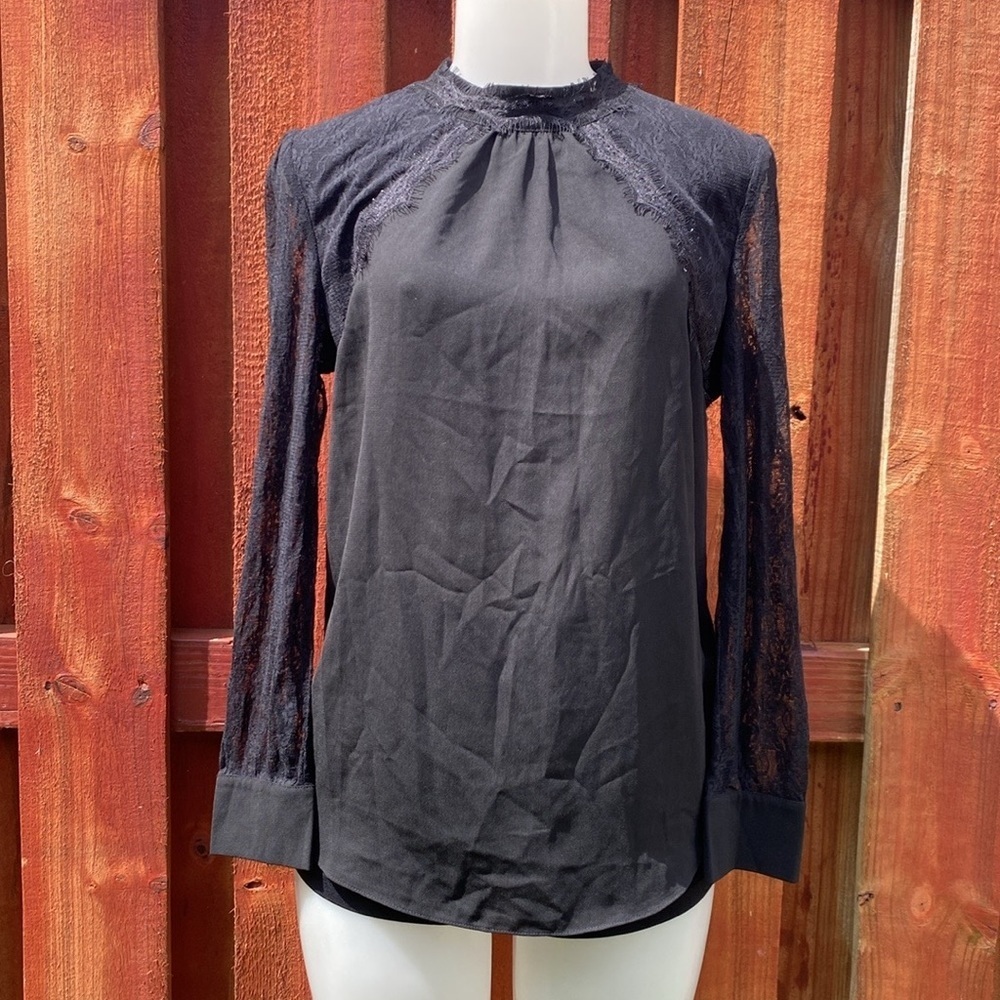 Panitti black Lace Long Sleeve Top Size S